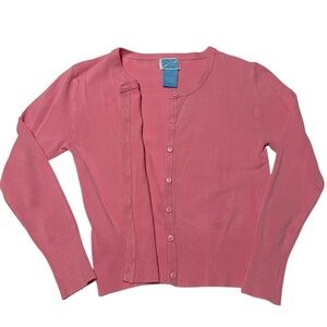 Pink Button Up Cardigan Sweater